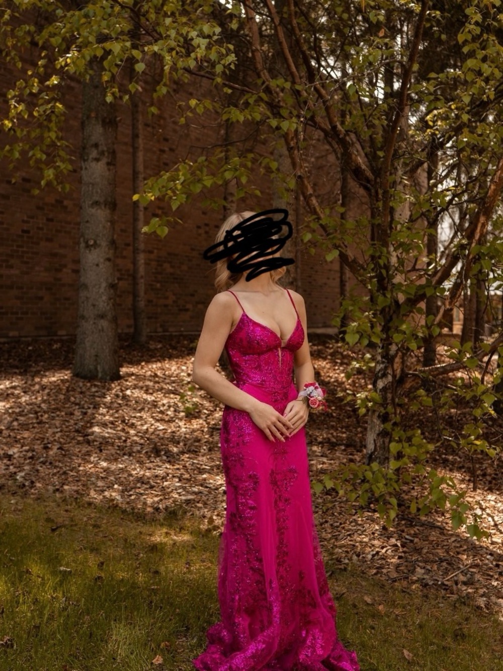 Elegant Fuchsia Evening Gown - Women Dresses, prom/ graduation